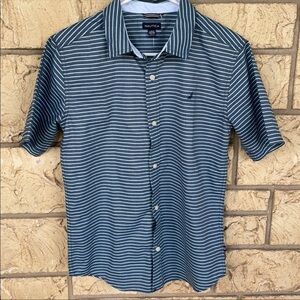 Nautica Stripped  button up Size Large 14 - 16 NWT New